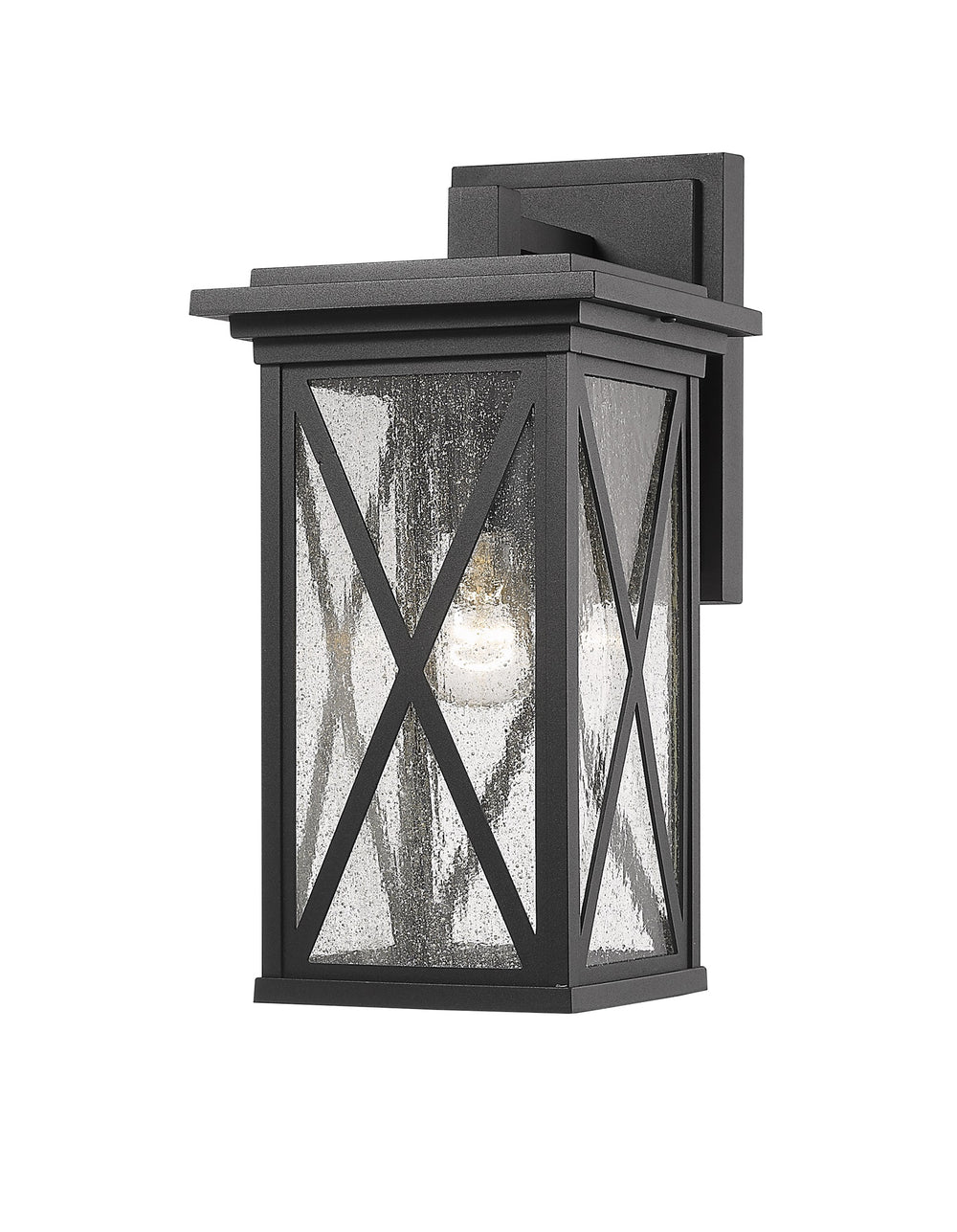 Brookside 1 Light Outdoor Wall Sconce in Black Finish