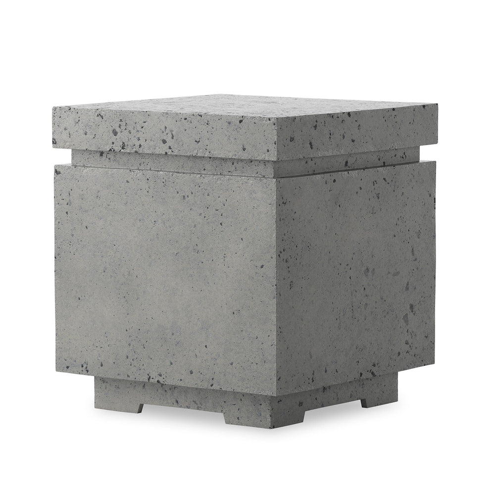 Posen Outdoor Square Propane Enclosure In Pewter Concrete