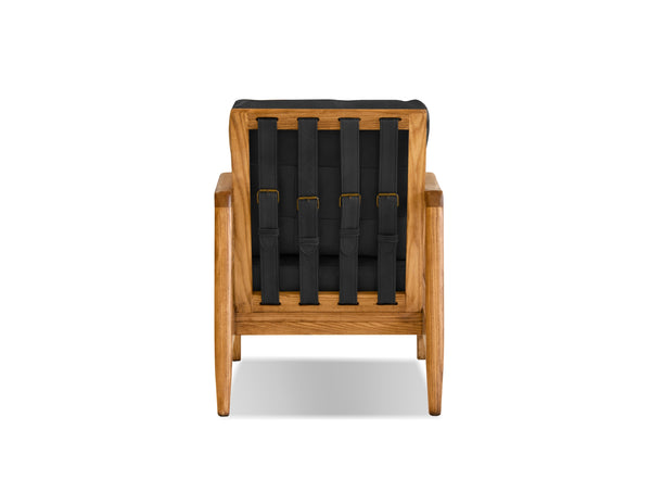CRAFTSMAN Occasional Chair in Natural ash wood frame/black leather