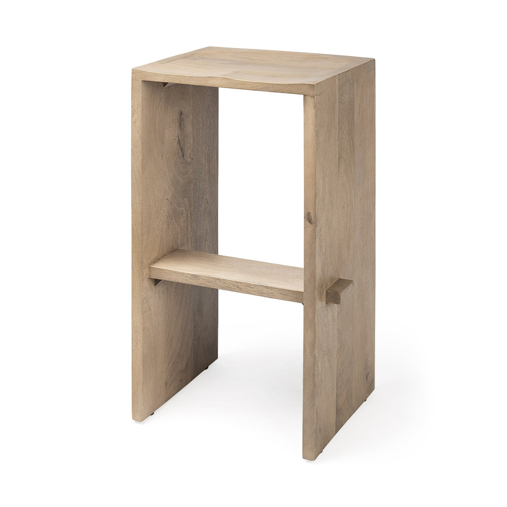 Aida 30" Seat Height Light Brown Wood Bar Stool
