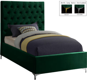 Robin Twin Bed In Green Velvet