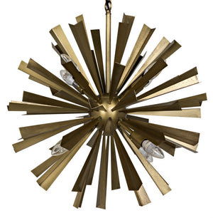 Bero Chandelier, Metal with Brass Finish