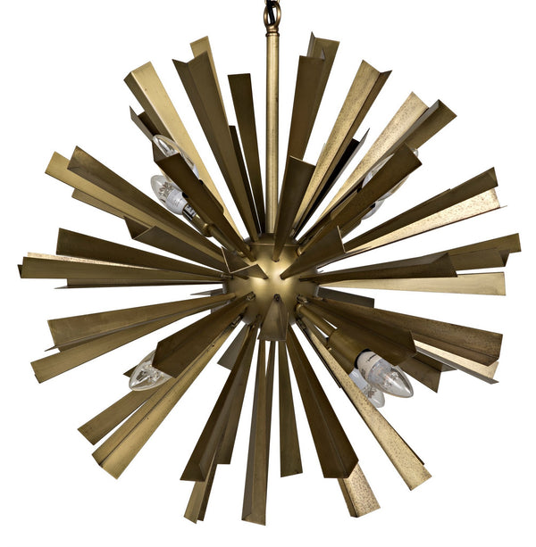 Bero Chandelier, Metal with Brass Finish