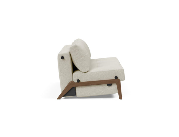 CUBED QUEEN SOFA BED in MIXED DANCE NATURAL FABRIC WITH Dark Wood LEGS 527