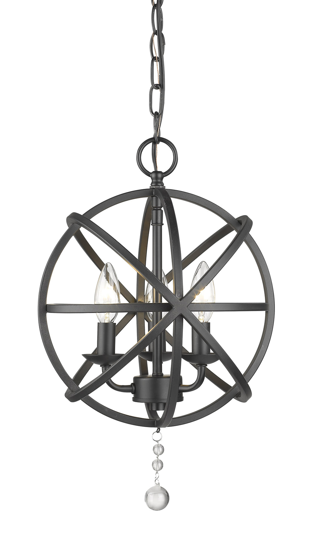 Tull 3 Light Chandelier in Matte Black Finish