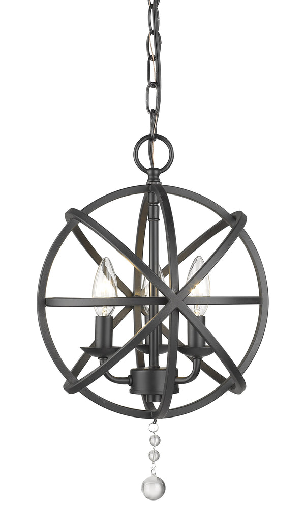 Tull 3 Light Chandelier in Matte Black Finish