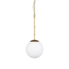 Edie Brushed Gold Metal w/ Frosted Glass Globe 1-Light Pendant