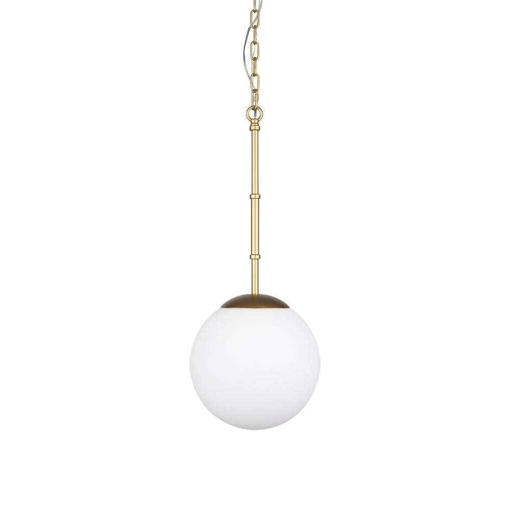 Edie Brushed Gold Metal w/ Frosted Glass Globe 1-Light Pendant