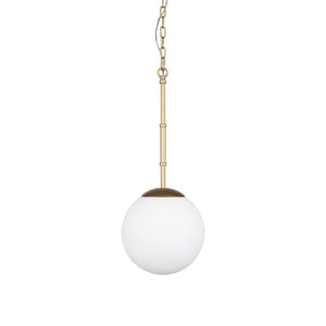 Edie Brushed Gold Metal w/ Frosted Glass Globe 1-Light Pendant
