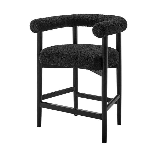Keanu Boucle Counter Stool Black Legs, Stanton Black 