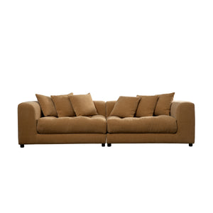 Moe's Davie Sofa Golden Yellow with Tufted Cushions