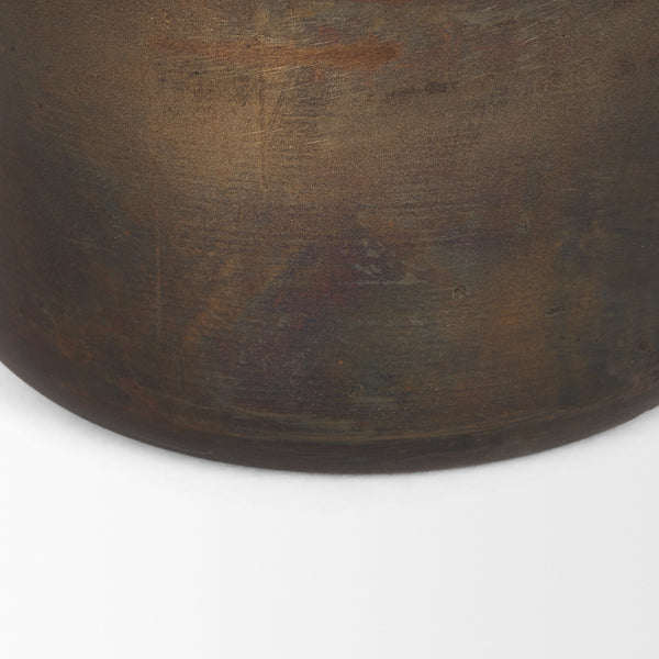 Daya Medium Antiqued Gold Metal Vase
