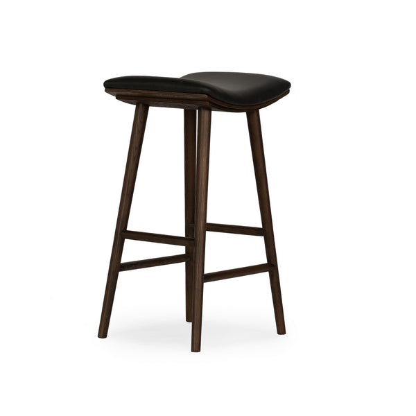 Union Saddle Bar Stool-Dist Black