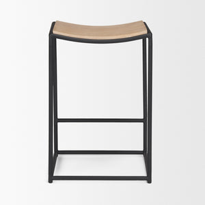 Taniel Light Brown Wood w/ Black Metal Counter Stool