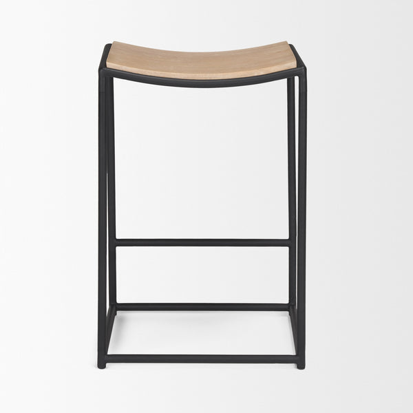 Taniel Light Brown Wood w/ Black Metal Counter Stool