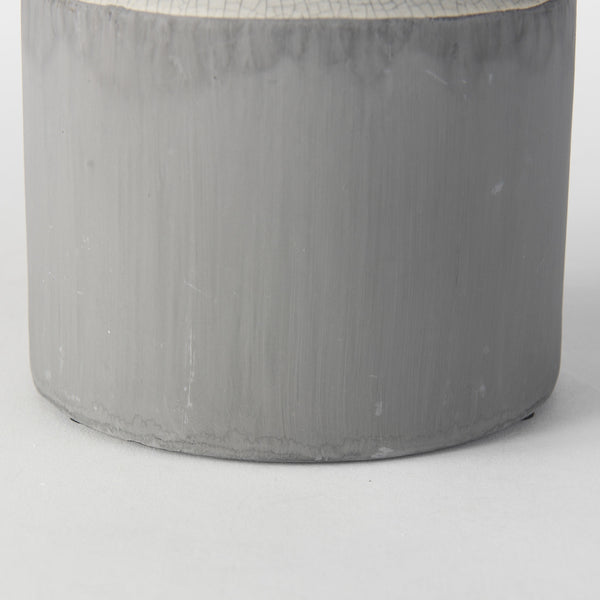 Burton 14.2H Medium Two Tone Gray Ceramic Jug Vase