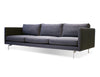 Taut sofa in dark grey tweed with brushed SS legs