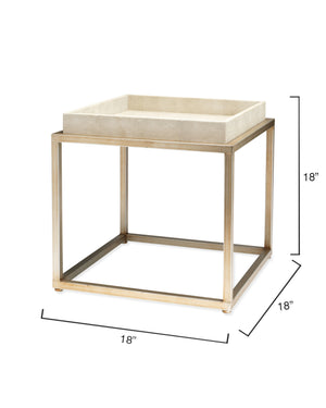 Jax Faux Shagreen Square Side Table