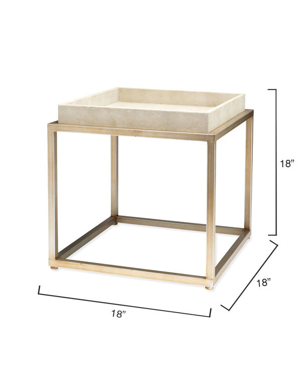 Jax Faux Shagreen Square Side Table