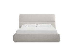 Lunar Storage Queen Bed in greige tweed