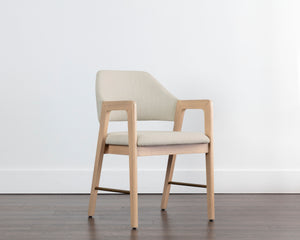 MILTON DINING ARMCHAIR - LIGHT WASH - MINA IVORY