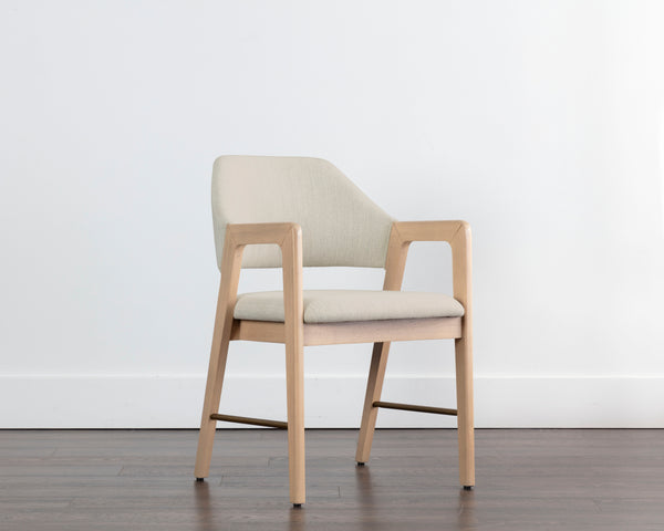 MILTON DINING ARMCHAIR - LIGHT WASH - MINA IVORY