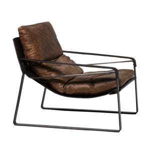 Connor Club Chair in Open Road Brown Leather