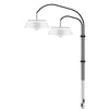 Cuna White 2-Light Wall Lamp with Black Wall Hanger