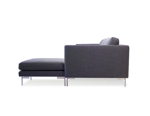 Taut sectional in dark grey with black legs