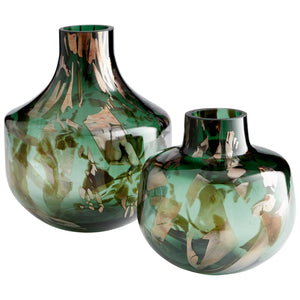 Maisha Vase in Green and Gold