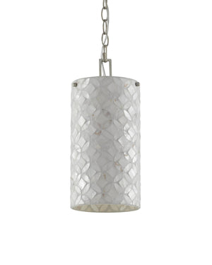 Ellison Pendant In Pearl & Antique Silver Leaf