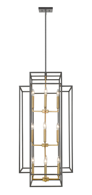 Titania 12 Light Pendant in Bronze + Olde Brass Finish
