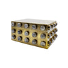 SMALL RECTANGLE BRASS BOX WITH RESIN APPLIQUES