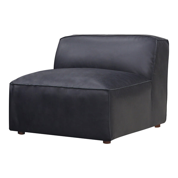 Moe's Form Slipper Chair in Vantage Black Leather