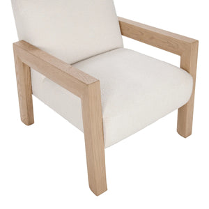 Aliza Upholstered Accent Chair with Oak Frame - Ivory