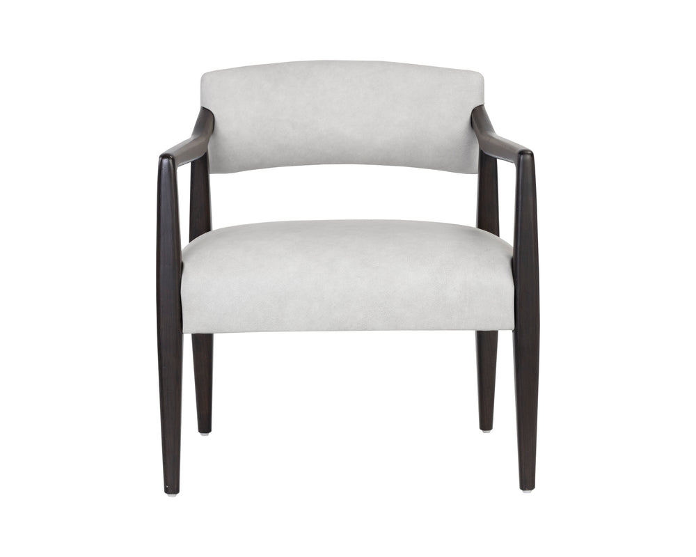 KEAGAN LOUNGE CHAIR - SALOON LIGHT GREY LEATHER