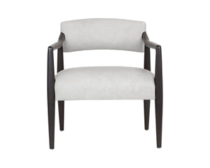 KEAGAN LOUNGE CHAIR - SALOON LIGHT GREY LEATHER