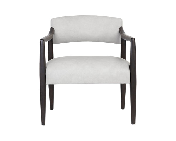 KEAGAN LOUNGE CHAIR - SALOON LIGHT GREY LEATHER
