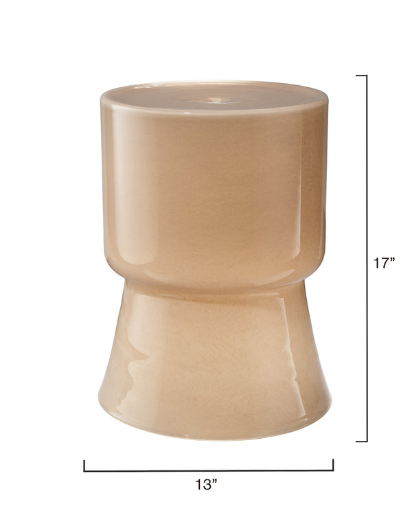 Huntington Garden Glass Stool, Taupe
