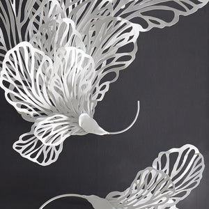 Butterfly Wall Art, White, Large