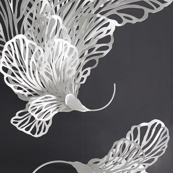 Butterfly Wall Art, White, Large