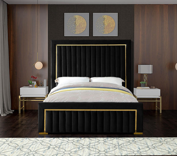 Benjamin King Bed In Black Velvet
