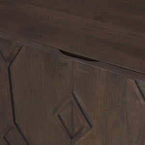 Heera Dark Brown Diamond Motif w/ Shelf Accent Cabinet
