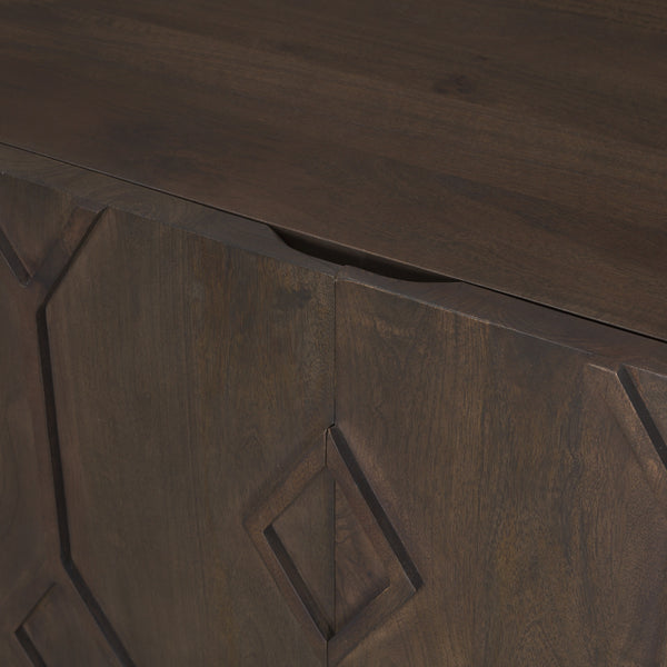 Heera Dark Brown Diamond Motif w/ Shelf Accent Cabinet