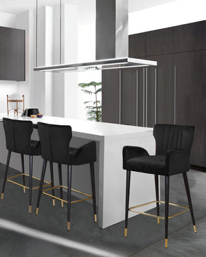 Alonzo Stool In Black Velvet