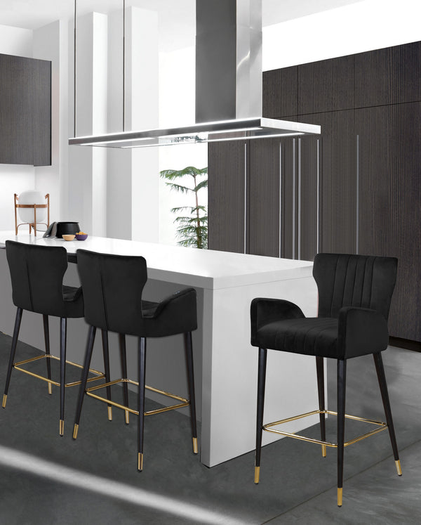Alonzo Stool In Black Velvet