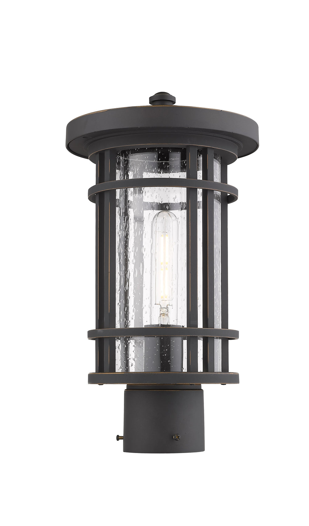 Jordan 1 Light Outdoor Post Mount Fixture in Oil Rubbed Bronze Finish