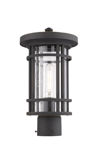 Jordan 1 Light Outdoor Post Mount Fixture in Oil Rubbed Bronze Finish