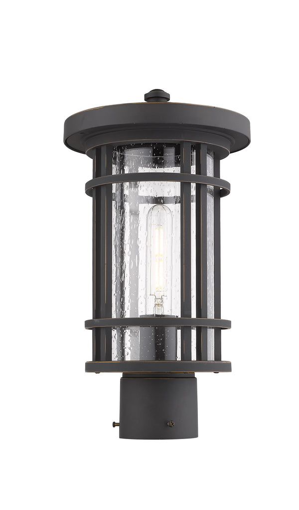 Jordan 1 Light Outdoor Post Mount Fixture in Oil Rubbed Bronze Finish