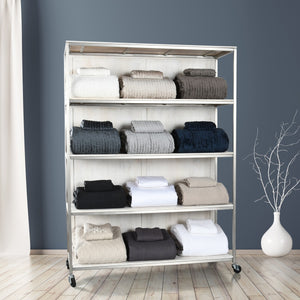 Claremont Rack Silver with Mango Wood Shelves